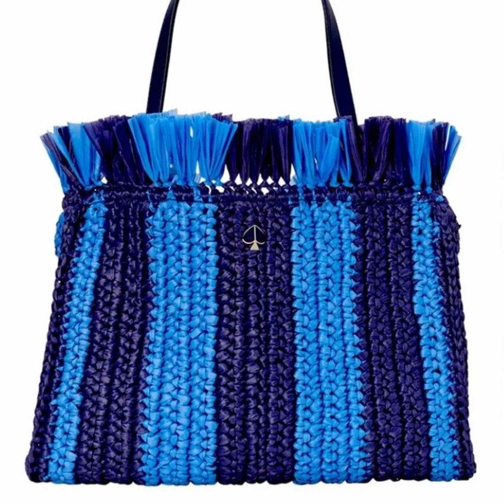 GIFT KATE SPADE SAM MEDIUM WOVEN RAFFIA STRAW SATCHEL BAG “ STILL IN STORES” - Picture 12 of 15